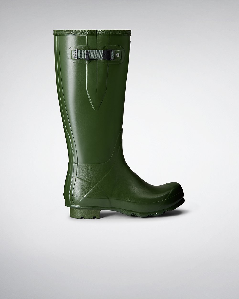 Men Hunter Norris Field Side Adjustable | Tall Rain Boots Green | NZ-71025-KMDO